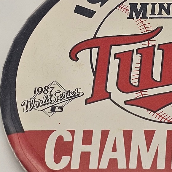 Minnesota Twins 1987 World Series Champions 3.25" Button MLB Baseball Wincraft - Picture 2 of 7